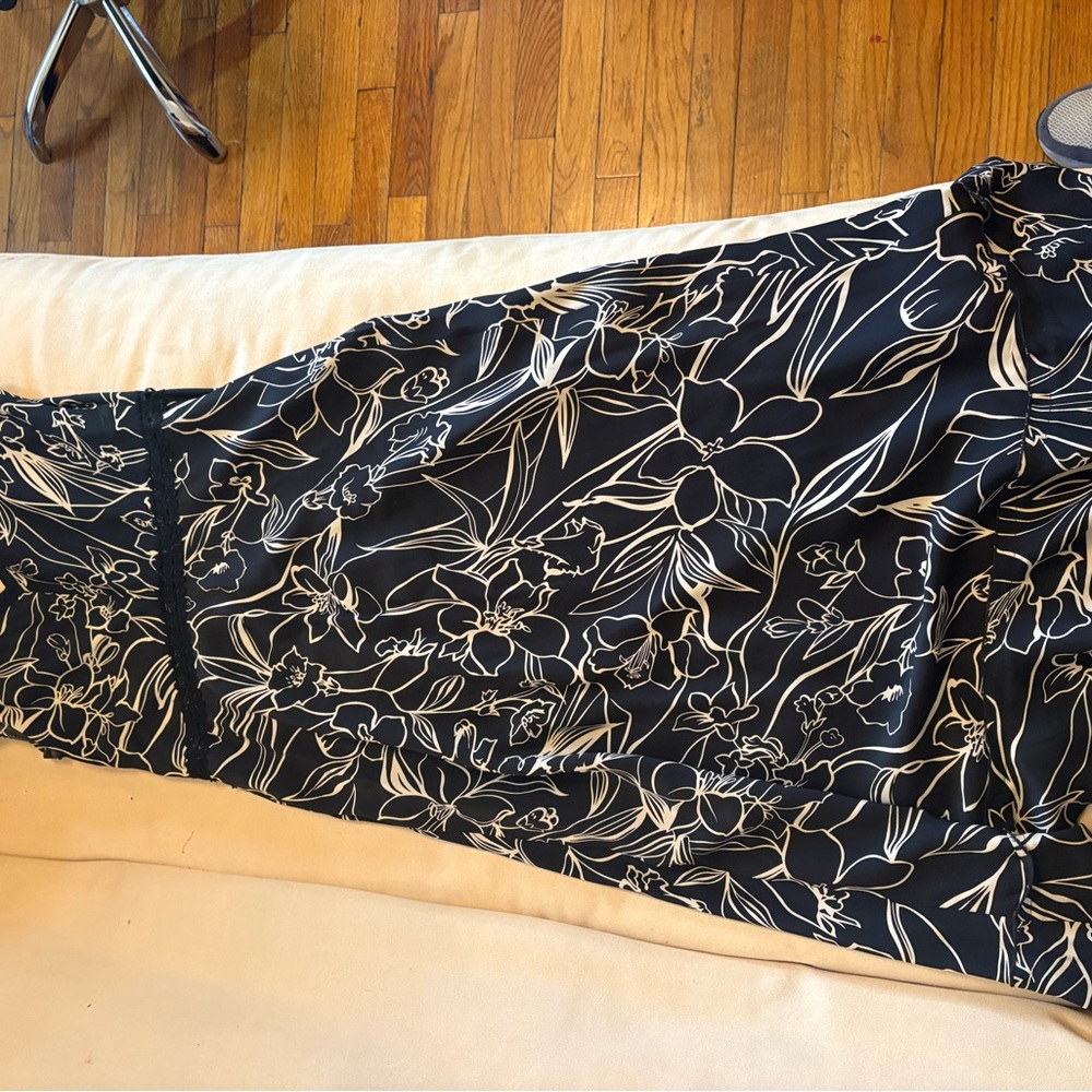 INC International Concepts Black and White Floral Maxi Dress